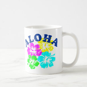 Aloha Vintag Coffee Tasse Sommer Hawaiianische Blu
