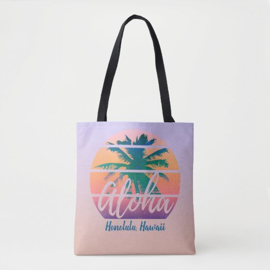 Aloha Vintag Tropical Sunset Anpassbar Tasche (Vorderseite)