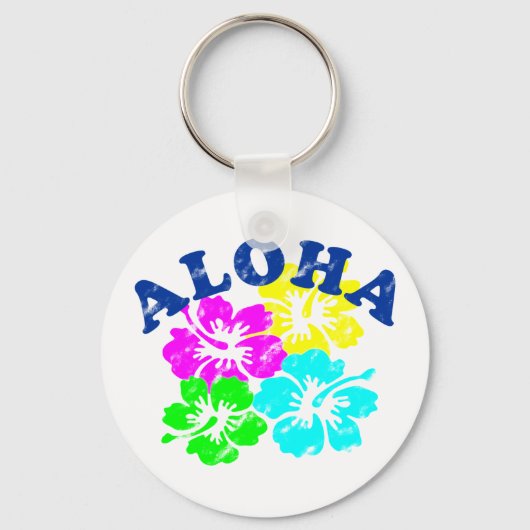 Aloha Vintager Schlüsselanhänger Farbenfrohe hawai (Vorderseite)