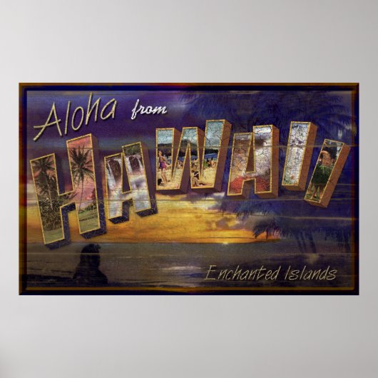 Aloha vom Vintagen Zeichen von Hawaii Poster (Vorne)