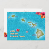 Aloha von den Hawaiianischen Inseln Postkarte (Vorne/Hinten)