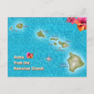Aloha von den Hawaiianischen Inseln Postkarte