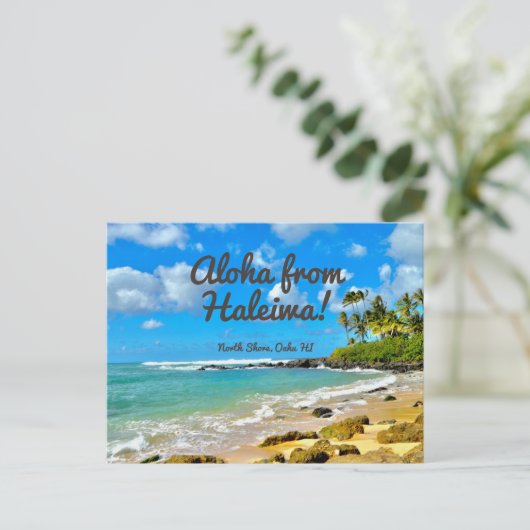 Aloha von Haleiwa Postkarte (Stehend Vorderseite)