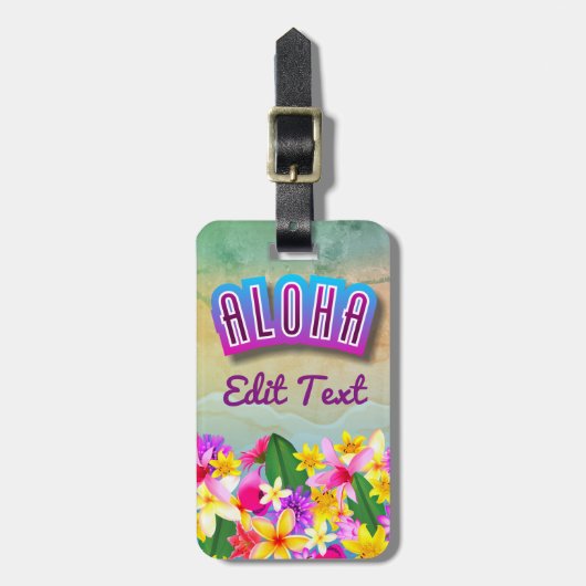 Aloha von Hawaii Gepäckanhänger (Vorderseite vertikal)