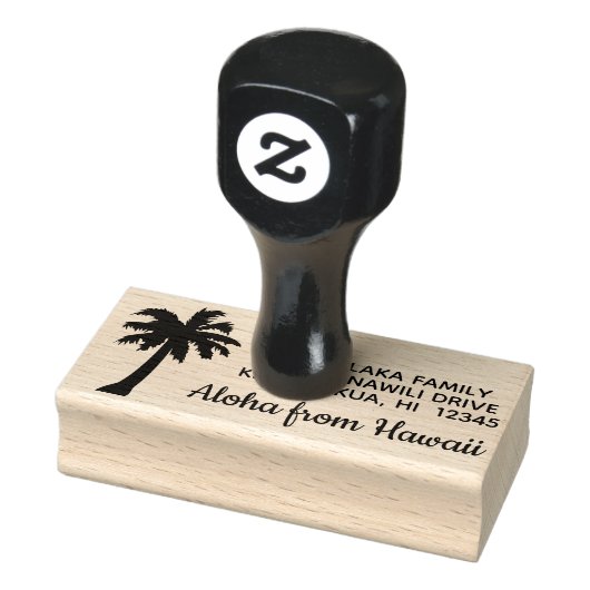 Aloha von Hawaii Palm Tree Rücksendeadresse Briefm Gummistempel (Stempel)