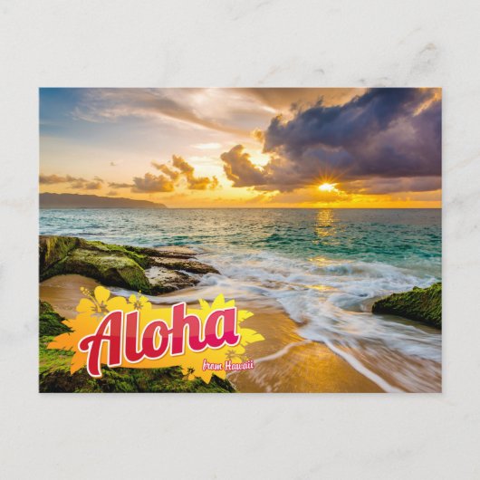 Aloha von Hawaii Postcard Postkarte (Vorderseite)