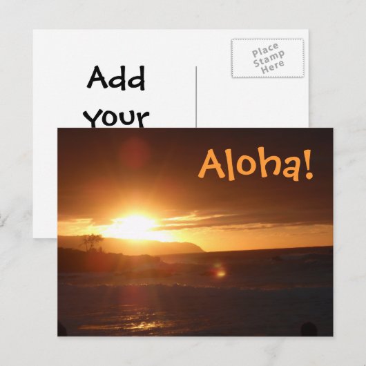 Aloha von Hawaii Postcard Postkarte (Vorne/Hinten)