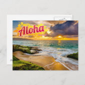 Aloha von Hawaii Postcard Postkarte (Vorne/Hinten)