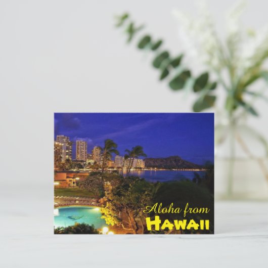 Aloha von Hawaii Postcard Postkarte (Stehend Vorderseite)
