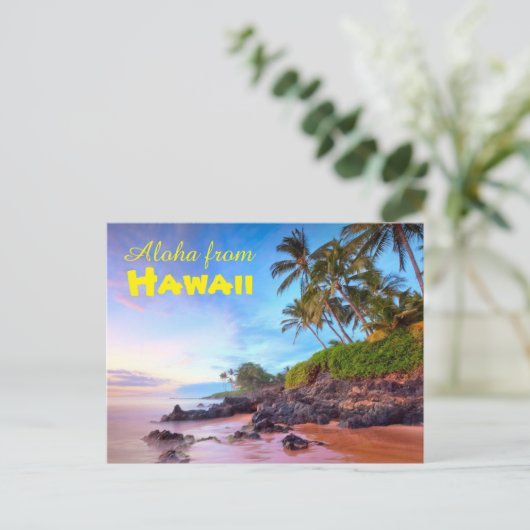 Aloha von Hawaii Postcard Postkarte (Stehend Vorderseite)