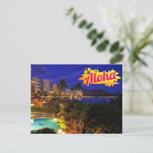 Aloha von Hawaii Postcard Postkarte (Stehend Vorderseite)