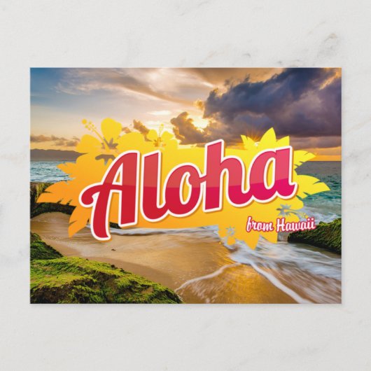 Aloha von Hawaii Postcard Postkarte (Vorderseite)
