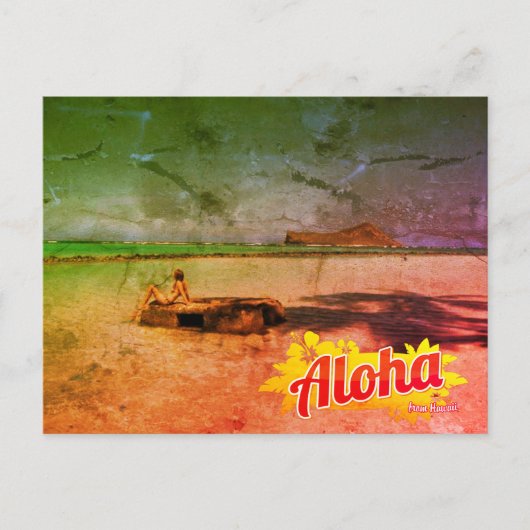 Aloha von Hawaii Postcard Postkarte (Vorderseite)
