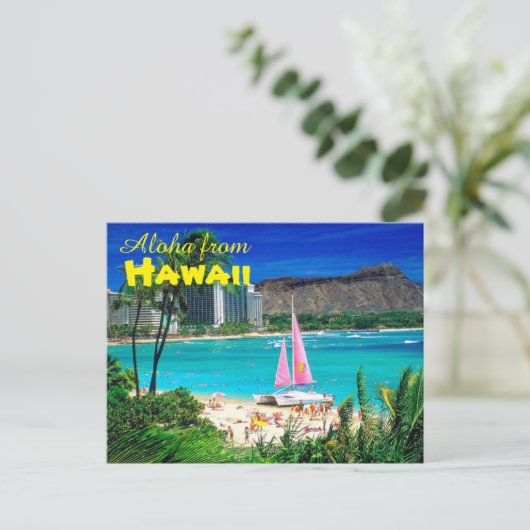 Aloha von Hawaii Postkarte (Stehend Vorderseite)