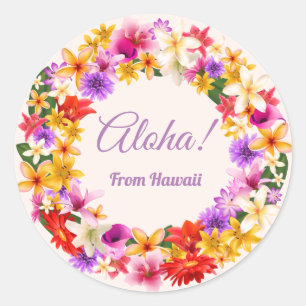 Aloha! Von Hawaii Runder Aufkleber