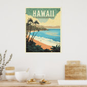 Aloha von Hawaii Vintage Travel Poster (Küche)
