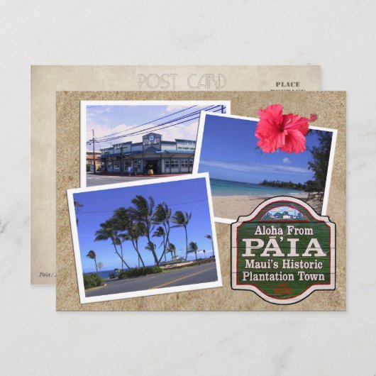 Aloha von Pa'ia Postkarte (Vorne/Hinten)