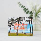 Aloha von Waikiki Postkarte (Stehend Vorderseite)