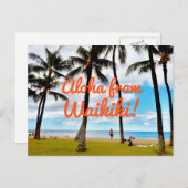 Aloha von Waikiki Postkarte (Vorne/Hinten)