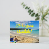 Aloha von Waikiki Postkarte (Stehend Vorderseite)