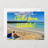 Aloha von Waikiki Postkarte (Vorne/Hinten)
