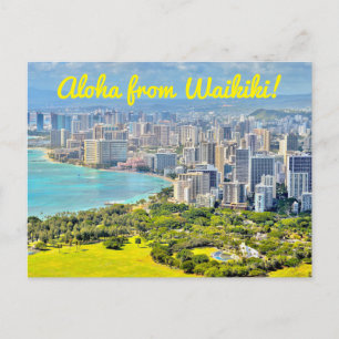 Aloha von Waikiki Postkarte