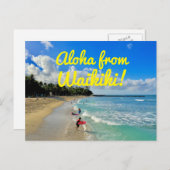 Aloha von Waikiki Postkarte (Vorne/Hinten)