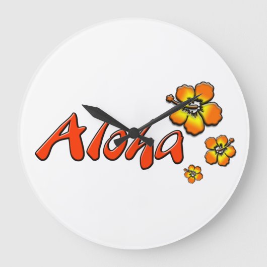 Aloha Wall Clock Große Wanduhr (Vorderseite)