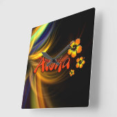 Aloha - Wall Clock Quadratische Wanduhr (Winkel)