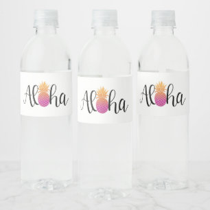 Aloha Water Bottle Labels Wasserflaschenetikett