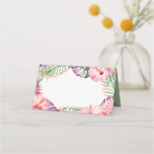 Aloha Watercolor Tropical Floral Luau Platzkarte (Rückseite)