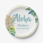 Aloha Watercolor Tropical Pineapier Teller (Vorderseite)