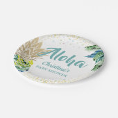 Aloha Watercolor Tropical Pineapier Teller (Schrägansicht)