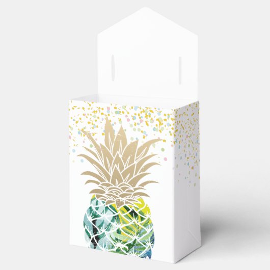 Aloha Watercolor Tropical Pineapse Box Geschenkschachtel (Geöffnet)