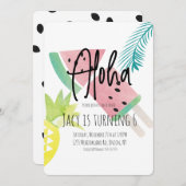 Aloha Watermelon Ananas Einladung (Vorne/Hinten)