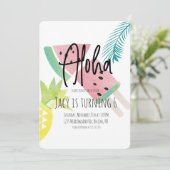 Aloha Watermelon Ananas Einladung (Stehend Vorderseite)