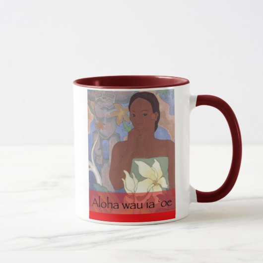 "Aloha wau ia 'oe" hawaiische Tasse Valentines (Rechts)