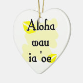 Aloha wau ia 'oe - Liebe des Hawaiianers I Sie Keramikornament (Links)