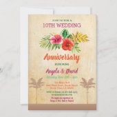 Aloha Wedding Jubiläum Tropical Vintag Invite Einladung (Vorderseite)