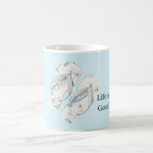 Aloha Weiße Blumen Flip Flops Kaffeetasse