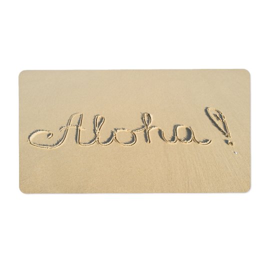 Aloha Wortzeichen auf dem Strand Sand (Vorne)