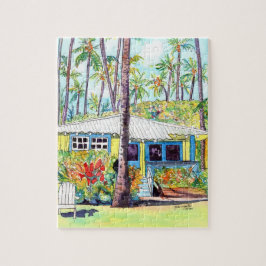 Aloha Yellow Plantation Hütte Kauai Puzzle