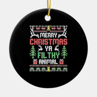 Alone At Home Movies Merry Christmas You Filty Keramik Ornament