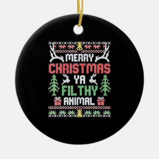 Alone At Home Movies Merry Christmas You Filty Keramik Ornament (Vorne)