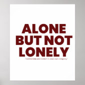 Alone But Not Lonely Poster (Vorne)