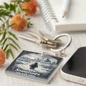 Alone Penguin on Icy Horizon Schlüsselanhänger (Vorderseite rechts)