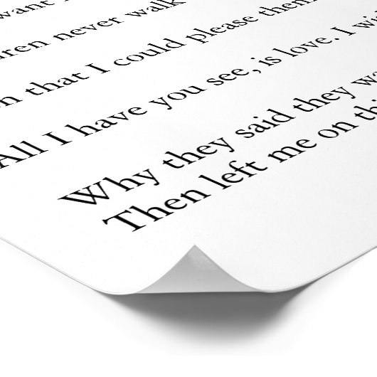 Alone wieder poster (Ecke)