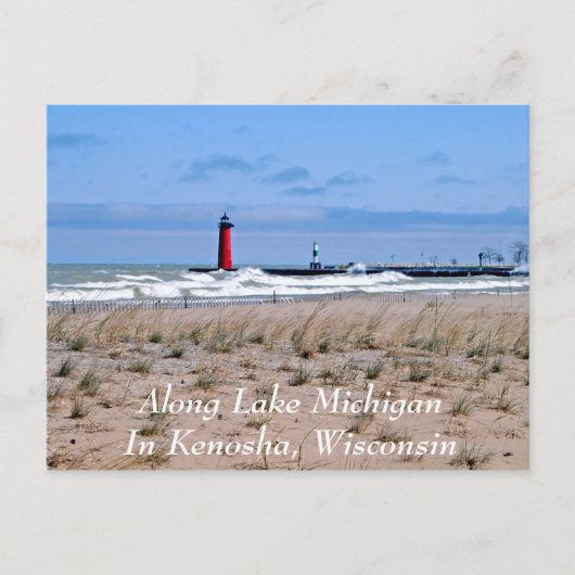Along Lake Michigan Postkarte (Vorderseite)
