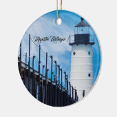 Along Manistee Keramik Ornament (Links)