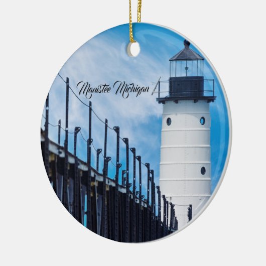 Along Manistee Keramik Ornament (Links)